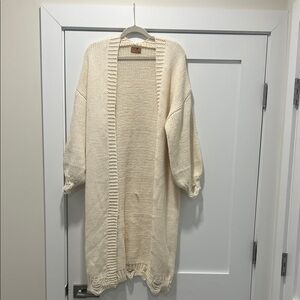 POL Women's Cream Long Cardigan
